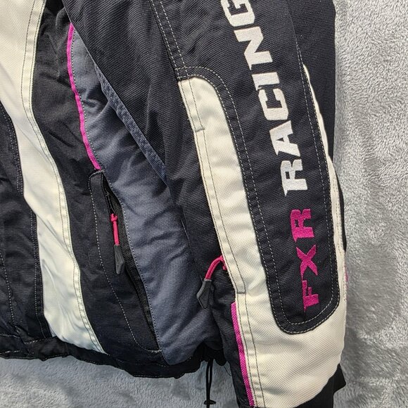 FXR Racing Jacket Womens 12 Black White Fusion F.A.S.T. Snowmobile Insulated - Picture 5 of 16